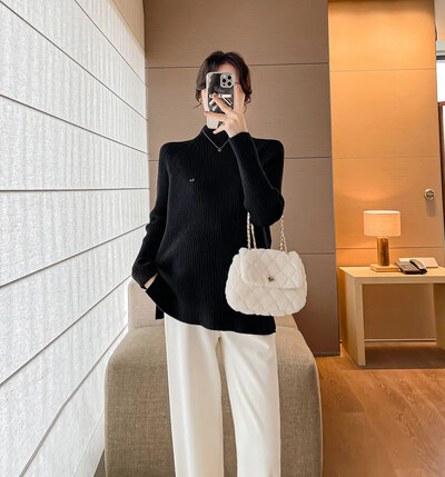 Rudens žiemos žindymas Megzti marškiniai Drabužiai nėščioms moterims Lieknas nėštumas po gimdymo Motinos megztinis Lacation