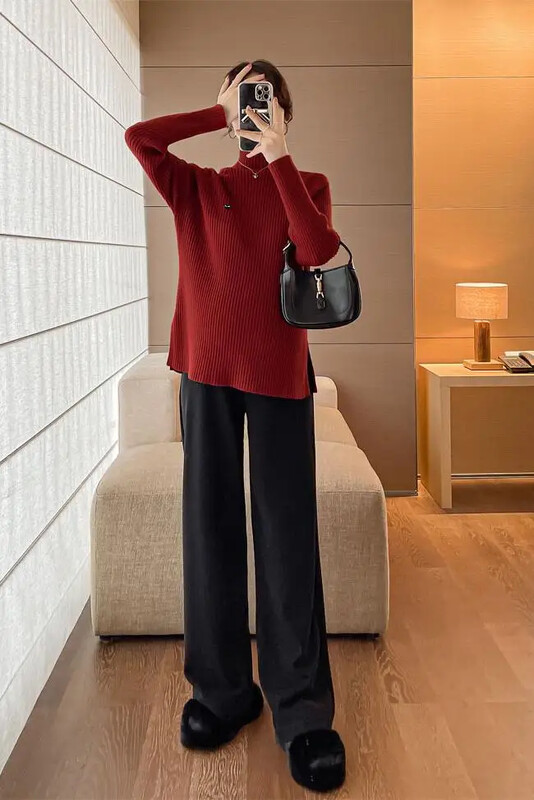 Rudens žiemos žindymas Megzti marškiniai Drabužiai nėščioms moterims Lieknas nėštumas po gimdymo Motinos megztinis Lacation