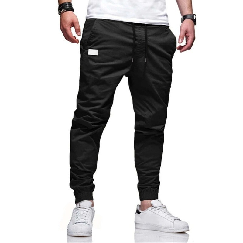 Νέο slim fit casual παντελόνι, απλό ευρωπαϊκό και αμερικανικό casual μονόχρωμο δερμάτινο παντελόνι patchwork, νεανικό μοντέρνο παντελόνι