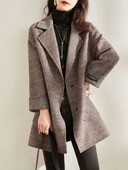 Palton cald de lână, haină nouă, largi, la modă, pentru femei, iarnă 2024, versatilă, ocazională, cu nasturi, jachetă pentru femei 2024