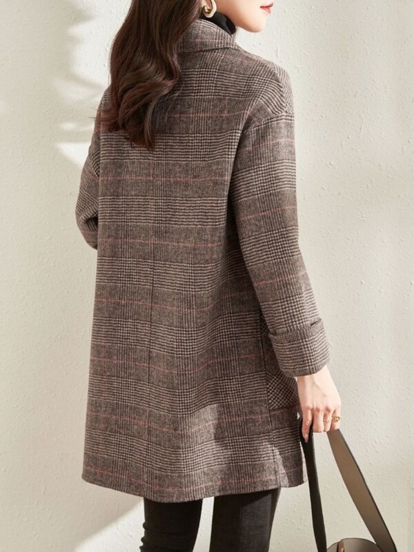 Palton cald de lână, haină nouă, largi, la modă, pentru femei, iarnă 2024, versatilă, ocazională, cu nasturi, jachetă pentru femei 2024