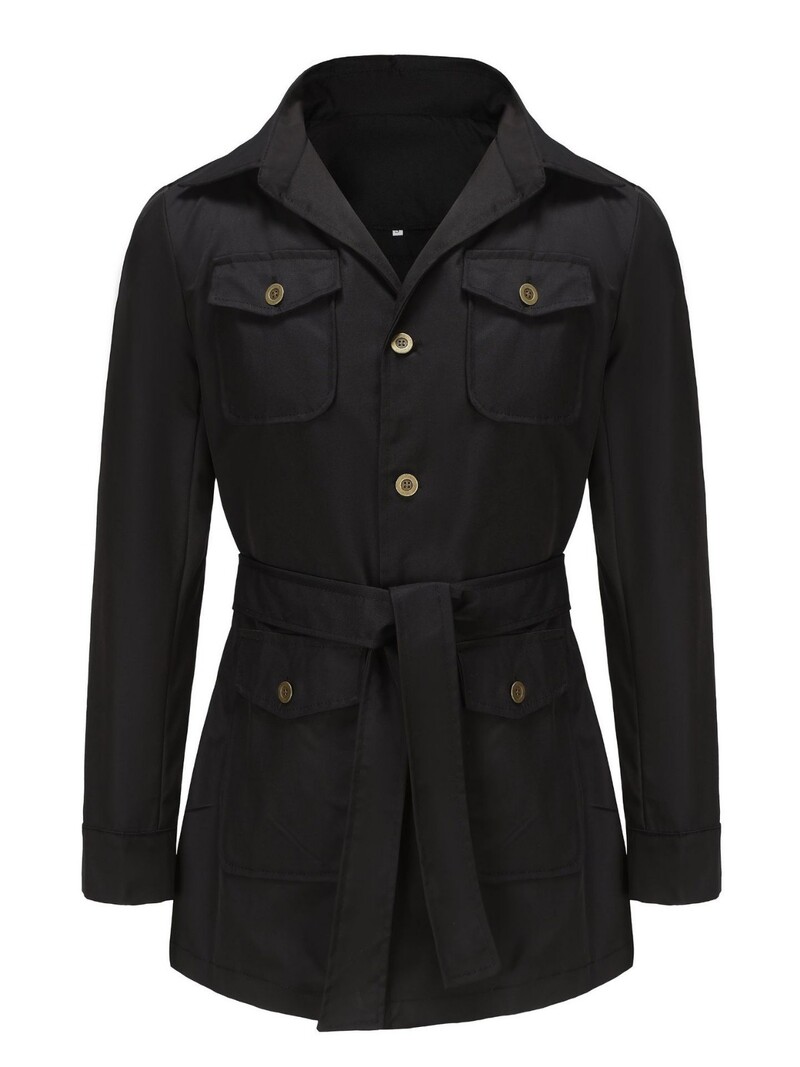 Blazer de vânt pentru bărbați, de primăvară și toamnă, cu buzunare multiple, de lungime medie, subțire, la modă.