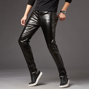 Idopy Fashion Night Club Men Shiny Gold Silver Black Pants Party Stage Performance Cool Halloween Holiday Trousers M-3XL