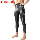 TONGGUO Pantaloni skinny din piele sintetică pentru bărbați, motocicliști, pantaloni de motocicletă la modă de stradă, bărbați, slim fit, pantaloni casual din piele artificială, stretch