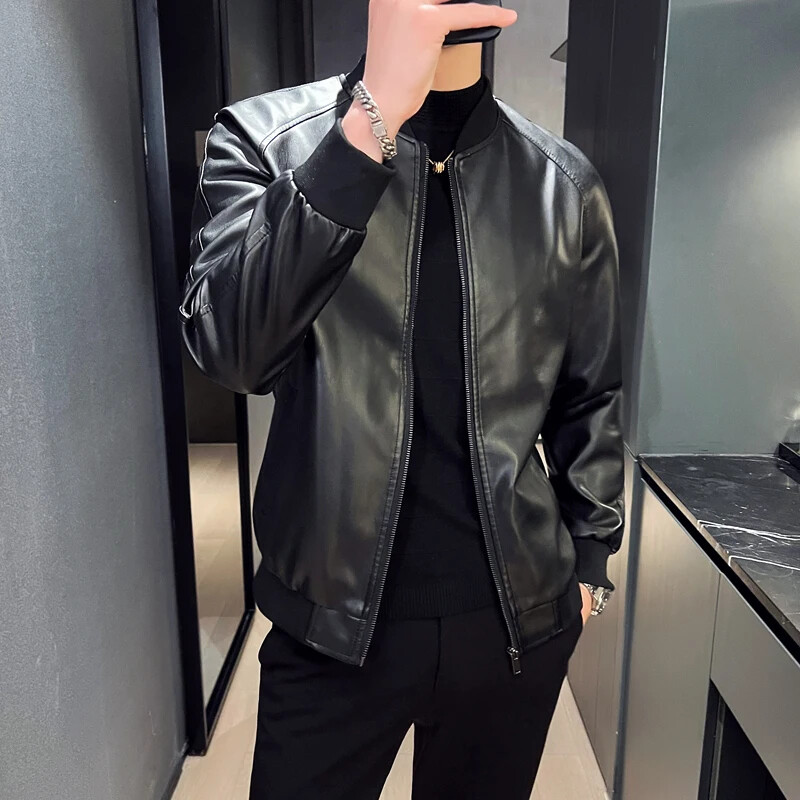 Jachetă din piele PU pentru bărbați