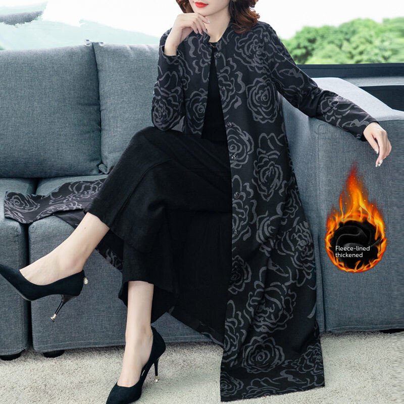 Popularna ženska prozračna trenč jakna srednje dužine, kaput širokog kroja za sredovječne majke, proljeće jesen 2023. Novi stil