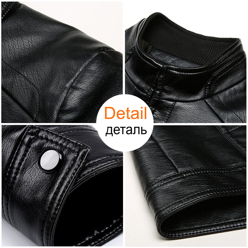 COCODIL Jachetă de piele lungă și caldă pentru bărbați, toamnă, iarnă, ocazională, în stil Anglia, jachetă de piele de modă vintage Plus 4XL bărbați