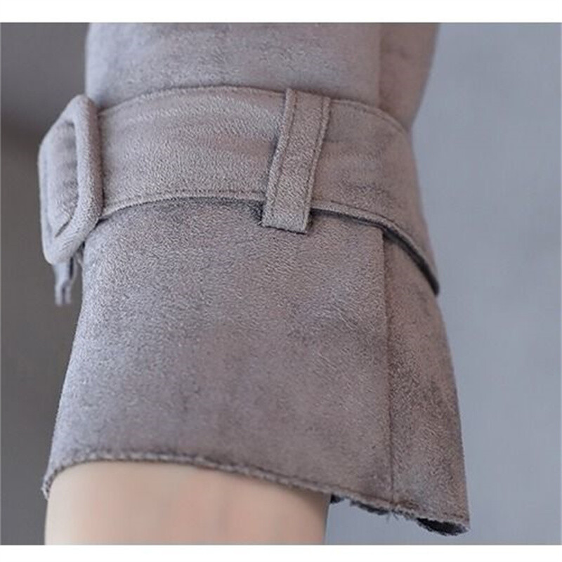 Jesen 2024. Nova visokokvalitetna baršunasta vjetrovka od jelenje kože srednje dužine, korejska ženska gornja odjeća, ružičasta za proljeće i jesen