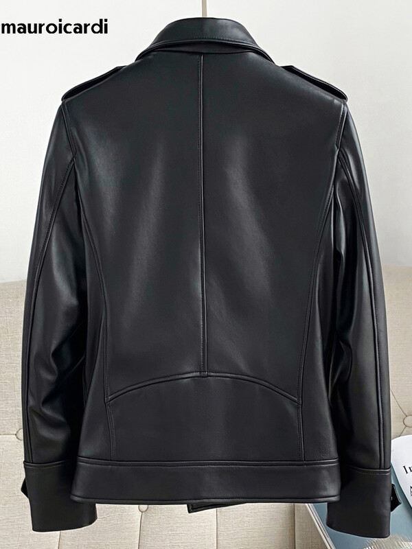 Mauroicardi proljeće jesen kratka plava crna pu kožna motoristička biciklistička jakna muška gornja odjeća dugih rukava s patentnim zatvaračem 4xl 5xl