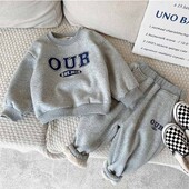 Dječji kompleti džempera s okruglim izrezom za dječake Topli ležerni široki 2kom Jesen Zima Novo dječje sportsko odijelo s dugim rukavima 2-6Y