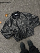 Mauroicardi Primăvară Cool Arătos Scurt Vintage Distressed Negru Pu Jachetă din piele Bărbați Fermoar Designer de lux haine unisex 2024