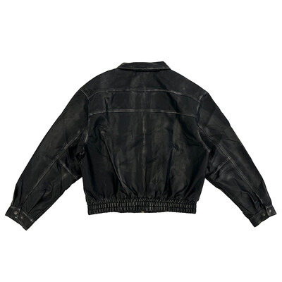 Mauroicardi Primăvară Cool Arătos Scurt Vintage Distressed Negru Pu Jachetă din piele Bărbați Fermoar Designer de lux haine unisex 2024