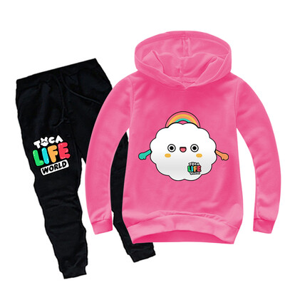 2024 fete nori albi costum nou frumos pentru copii pulover sport din două piese costum pulover băieți și fete