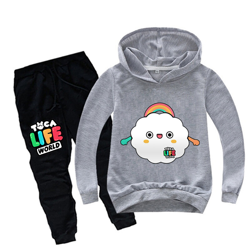 2024 fete nori albi costum nou frumos pentru copii pulover sport din două piese costum pulover băieți și fete