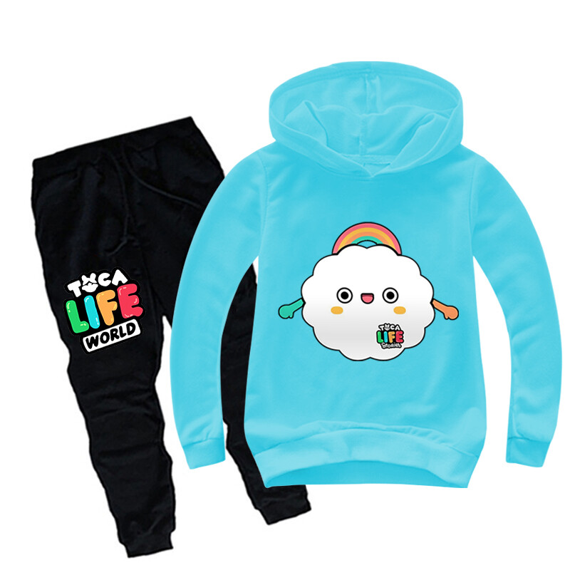 2024 fete nori albi costum nou frumos pentru copii pulover sport din două piese costum pulover băieți și fete