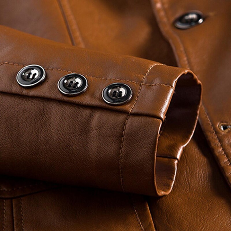 Dabīgas aitas ādas gadījuma uzvalks vīriešu jaka plāna pavasara un rudens plāna daļa, melna brūna