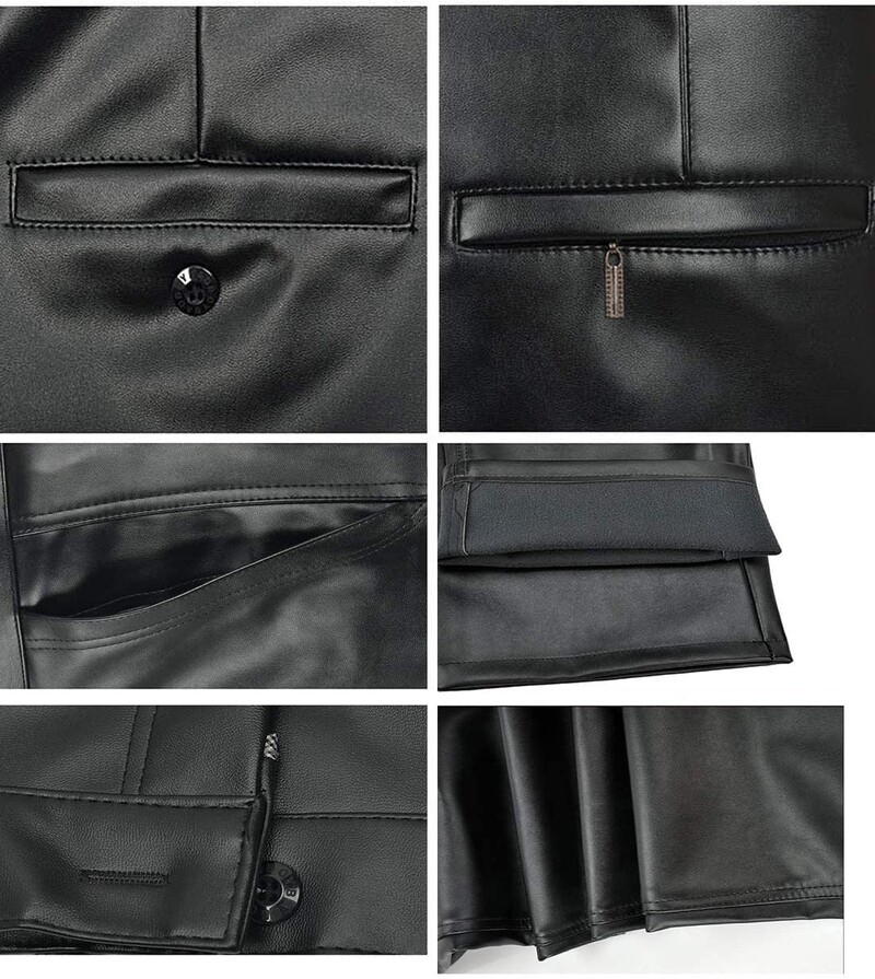 Muške poslovne, ležerne biciklističke hlače s ravnim nogavicama od PU umjetne kože