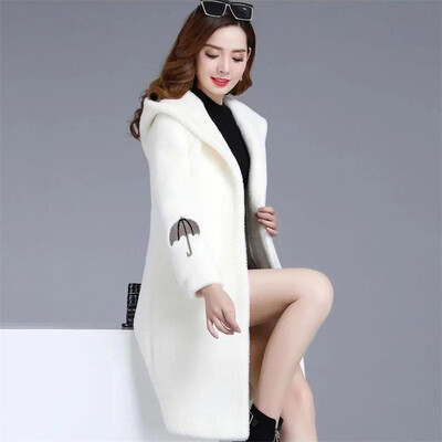 Rudens ziemas berberu vilnas vējjaka 2024. gads. Jauns sieviešu apģērbs ar kapuci vienkrāsains modes mētelis, biezs sieviešu virsjaka