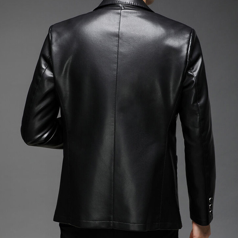 Rudens ziema Vīriešu korejiešu mode Ikdienas PU ādas jaka Hombre Bieza Silta Pievienot Velvet Buttos Mētelis Vīriešu Vispārpiemērots ārdrēbes Tops