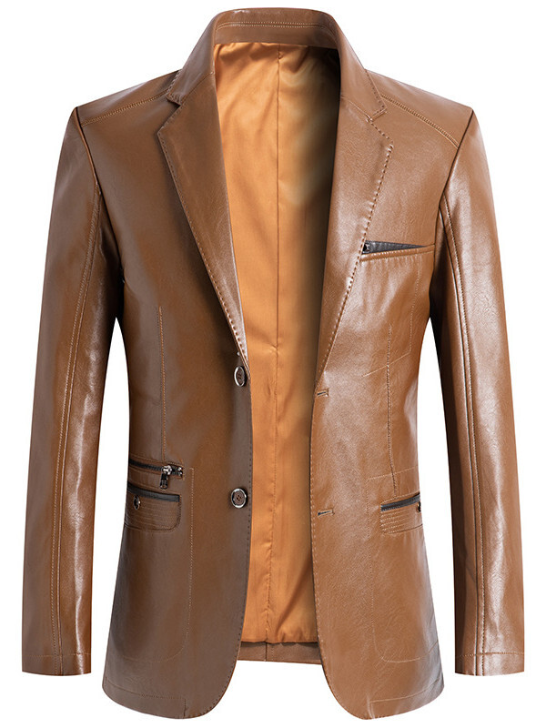 Jachetă de toamnă 2023 pentru bărbați, culoare solidă, haină din piele, haină ocazională pentru motociclist, jachete din piele pentru bărbați, mărime mare 6XL 7XL