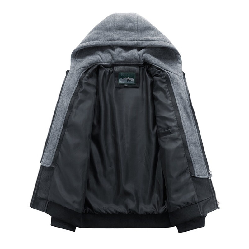 Muška jesen-zimska jakna PU kožne jakne s stojećim ovratnikom Motociklistička biciklistička odjeća Ležerni odvojivi kaputi s kapuljačom