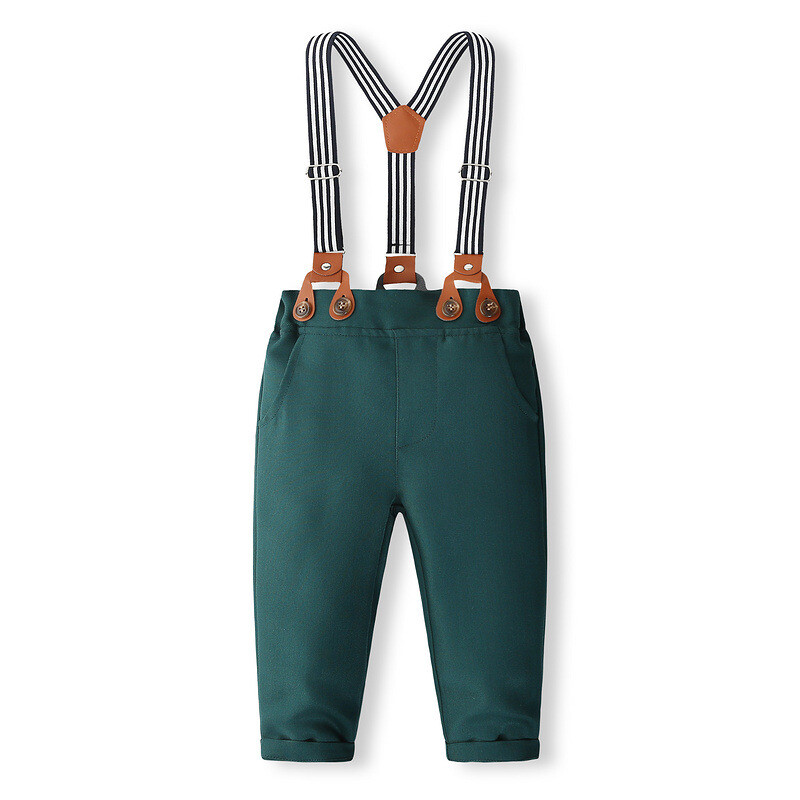 Seturi de 4 bucăți Haine pentru copii de primăvară toamnă pentru băieți Moda coreeană Gentleman cu mânecă lungă Topuri + pantaloni pentru copii mici ținute de boutique BC1255