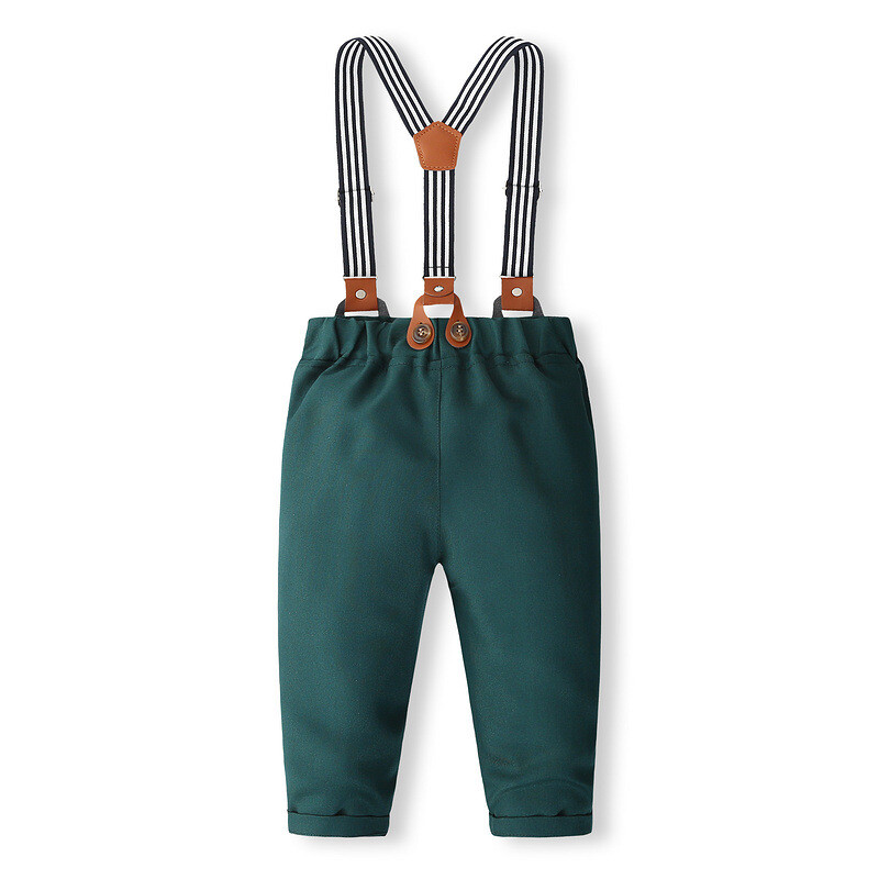 Seturi de 4 bucăți Haine pentru copii de primăvară toamnă pentru băieți Moda coreeană Gentleman cu mânecă lungă Topuri + pantaloni pentru copii mici ținute de boutique BC1255