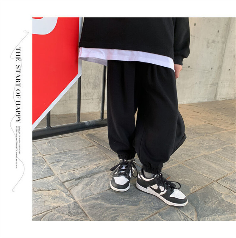 Fiúk alkalmi tavaszi szettek Gyerek divat ruhák öltönyök gyerekek egyszínű pulóverek + nadrágok 2 db Egyszerű őszi ruhák