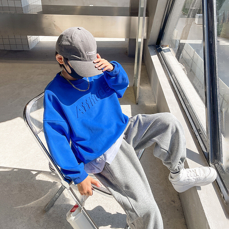 5-14 ani Adolescent baieti seturi de imbracaminte primavara toamna noua moda scrisori hanorac + pantaloni 2 buc costume trening pentru haine copii