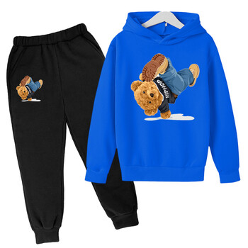 Παιδικό φούτερ Hoodie Boys Girls Spring Toy Bear Printing Toddler 3-12 Year Set Advanced Fabrics Αθλητικά ρούχα