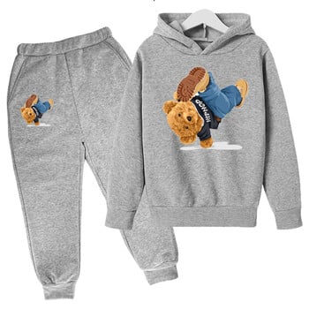 Παιδικό φούτερ Hoodie Boys Girls Spring Toy Bear Printing Toddler 3-12 Year Set Advanced Fabrics Αθλητικά ρούχα