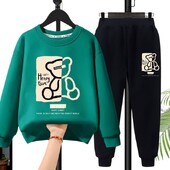 Rudens mazuļu zēnu drēbju komplekts bērniem karikatūra apdrukāti džemperi ar džemperi un bikses 2gab uzvalks bērniem meitenes modes treniņtērpi