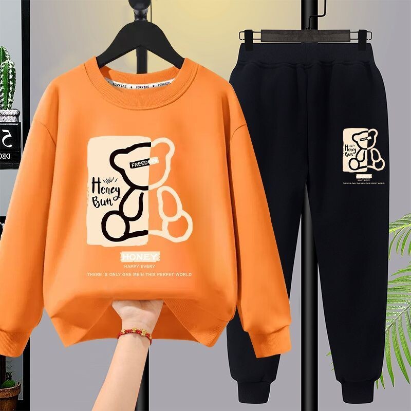 Rudens mazuļu zēnu drēbju komplekts bērniem karikatūra apdrukāti džemperi ar džemperi un bikses 2gab uzvalks bērniem meitenes modes treniņtērpi