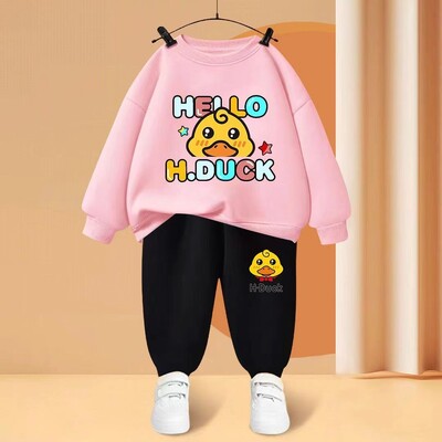 Rudens bērni zēnu apģērbu komplekti bērni meitenes karikatūra lāču apdruka Džemperis džemperis un bikses uzvalks bērnu tērpi treniņtērpi