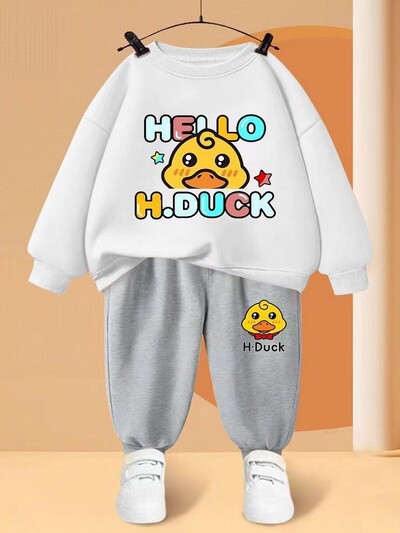 Rudens bērni zēnu apģērbu komplekti bērni meitenes karikatūra lāču apdruka Džemperis džemperis un bikses uzvalks bērnu tērpi treniņtērpi