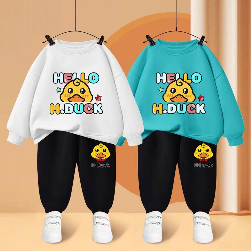 Rudens bērni zēnu apģērbu komplekti bērni meitenes karikatūra lāču apdruka Džemperis džemperis un bikses uzvalks bērnu tērpi treniņtērpi