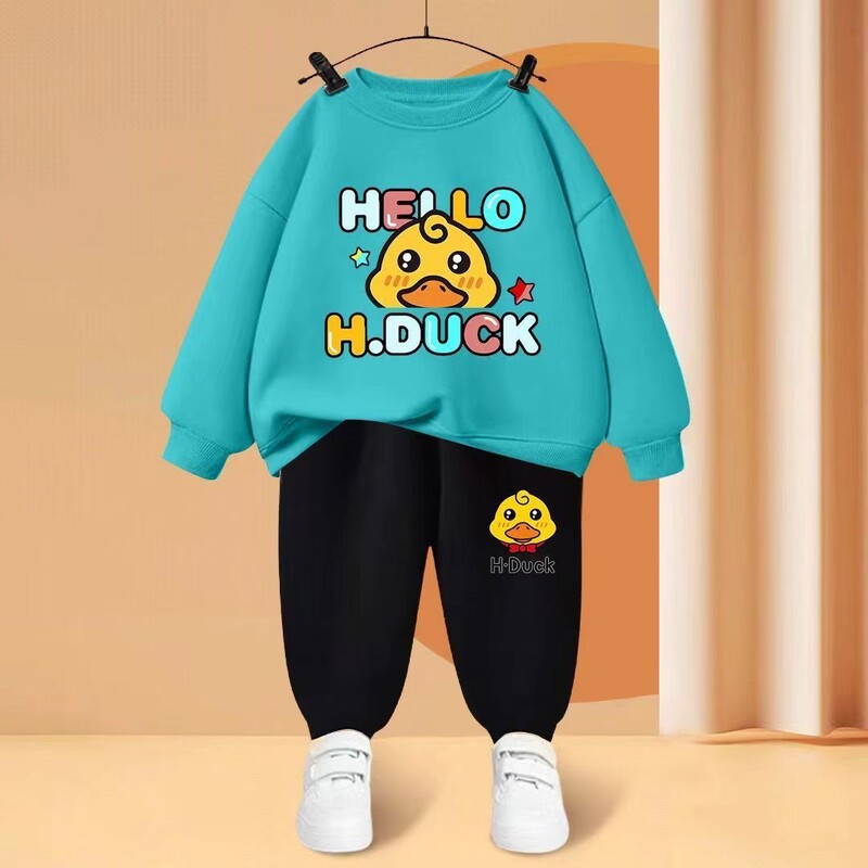 Rudens bērni zēnu apģērbu komplekti bērni meitenes karikatūra lāču apdruka Džemperis džemperis un bikses uzvalks bērnu tērpi treniņtērpi