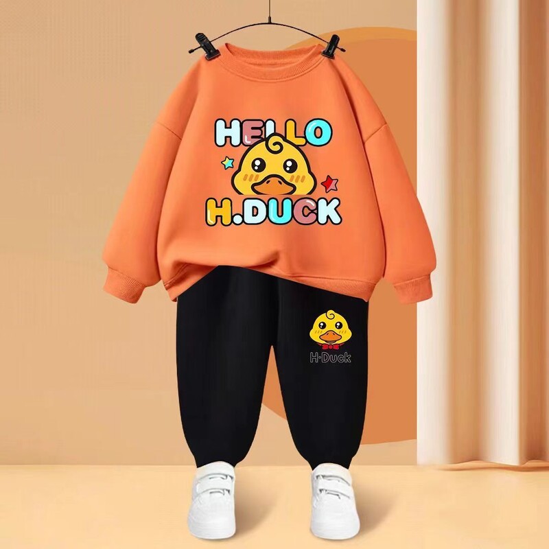 Rudens bērni zēnu apģērbu komplekti bērni meitenes karikatūra lāču apdruka Džemperis džemperis un bikses uzvalks bērnu tērpi treniņtērpi