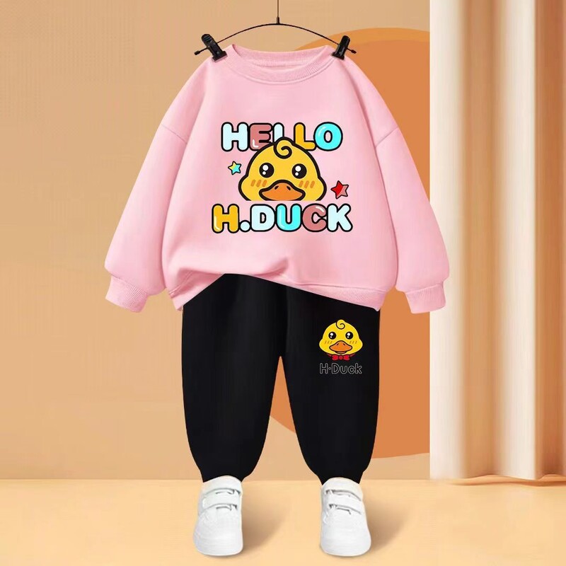 Rudens bērni zēnu apģērbu komplekti bērni meitenes karikatūra lāču apdruka Džemperis džemperis un bikses uzvalks bērnu tērpi treniņtērpi