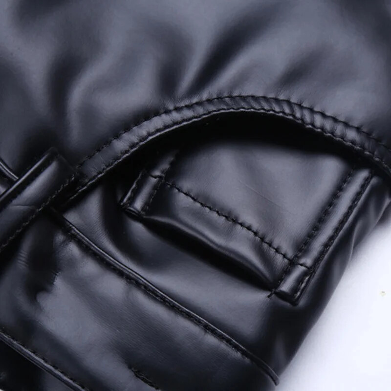 Vīriešu samta ādas bikses siltas Skinny Fit elastīgas modes PU ādas bikses Wet Look Stretch plīša motociklu bikses