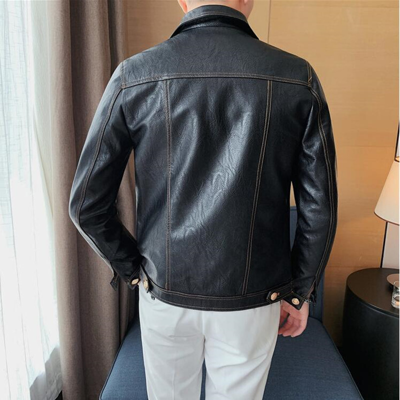 2022, primăvară, toamnă, neagră, jachetă de motociclist din piele pu
