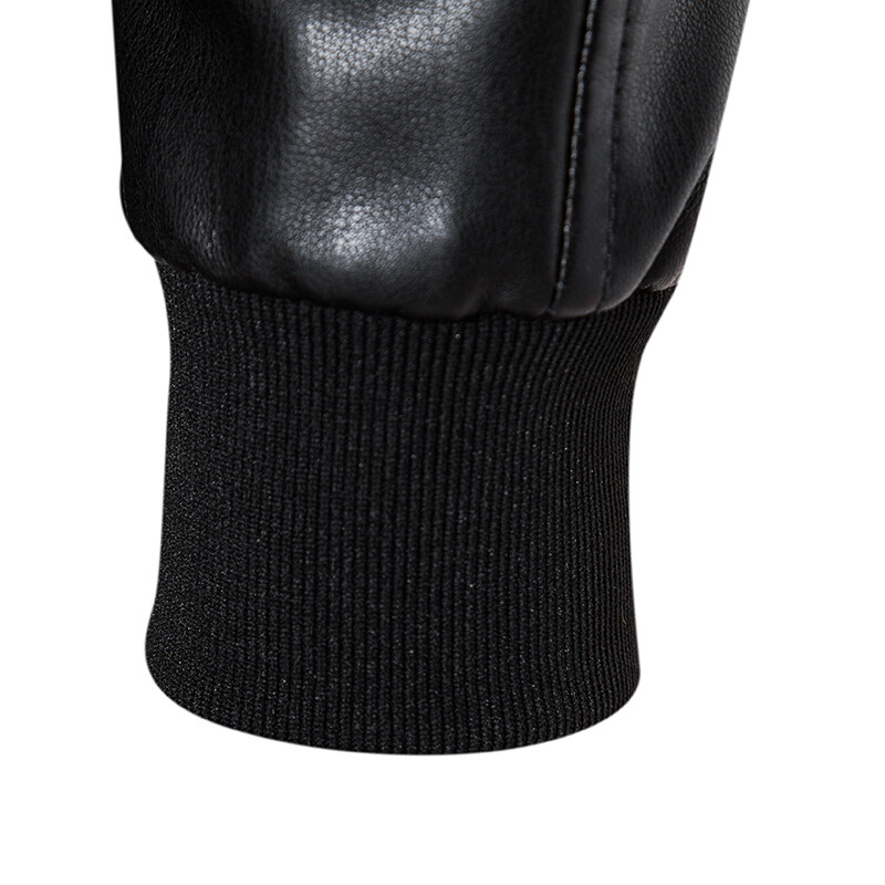 Jachete moto bomber din piele pentru bărbați Guler Baseball Express Faux PU Bicicletă pentru bărbați