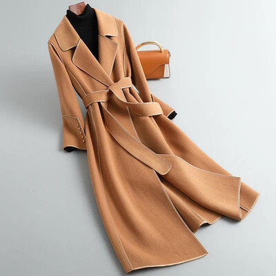 2023 Feminin Toamnă Iarnă Culoare Solidă Coreeană Subțire Palton de Lână Femei de lungime mijlocie Lână Matlasată Catifea Coat îngroșatA679