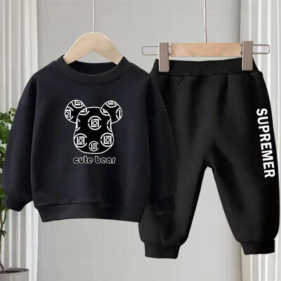 Set de haine de toamnă pentru copii, băieți, fete, hanorace imprimate cu desene animate, pulover, top și pantaloni, treninguri cu mânecă lungă pentru bebeluși