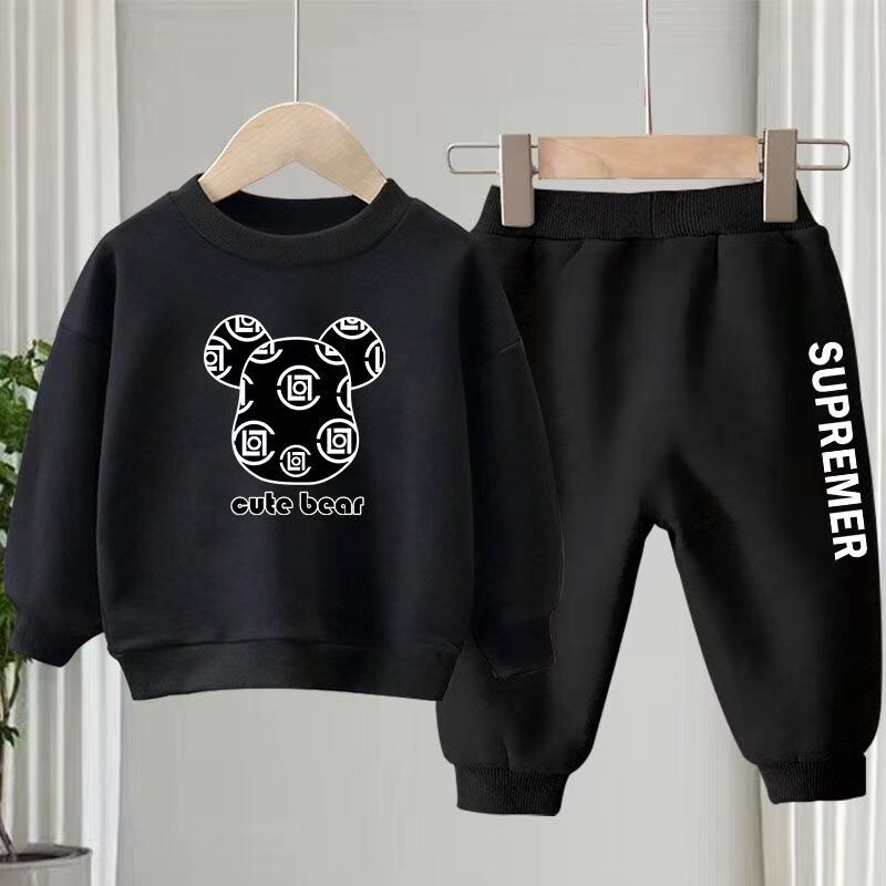 Set de haine de toamnă pentru copii, băieți, fete, hanorace imprimate cu desene animate, pulover, top și pantaloni, treninguri cu mânecă lungă pentru bebeluși