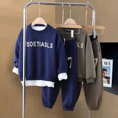 Rudens bērnu zēnu apģērbu komplekts ar burtiem apdrukāti džemperi, džemperis un bikses, 2 gab., kostīms, pusaudžu meitenes, treniņtērpi apakšā