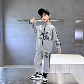 Őszi gyermek fiú ruha szett gyerek lány baseball cipzáros kabát és oldalsó csíkos nadrág 2 részes öltöny tinédzser betűs tréningruhák