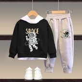 Φθινοπωρινό Σετ Παιδικά Αγόρια Παιδικά Κορίτσια Astronaut Φούτερ Φούτερ πουλόβερ Μπλούζα και παντελόνι 2τμχ Κοστούμι Βρεφική φόρμα