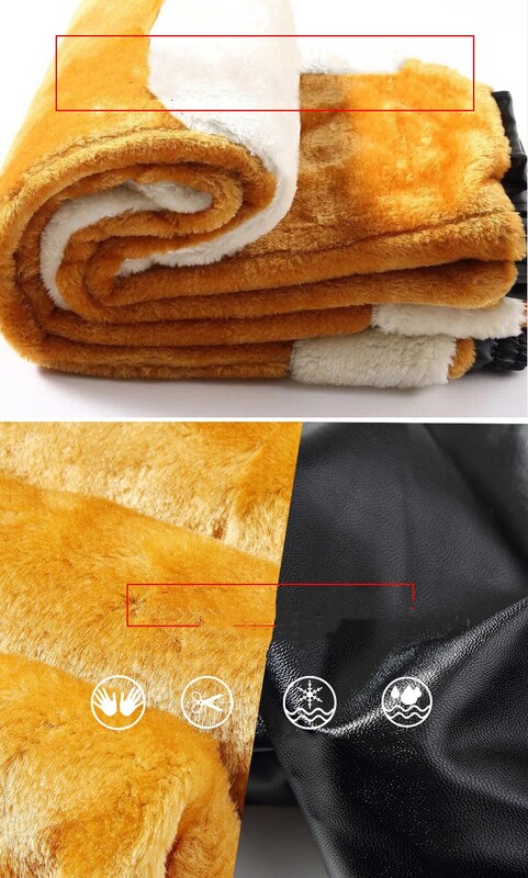 Zimske debele tople motociklističke PU kožne hlače Muške pahuljaste ležerne motociklističke umjetne kože Duge hlače otporne na vjetar, velika veličina 5XL