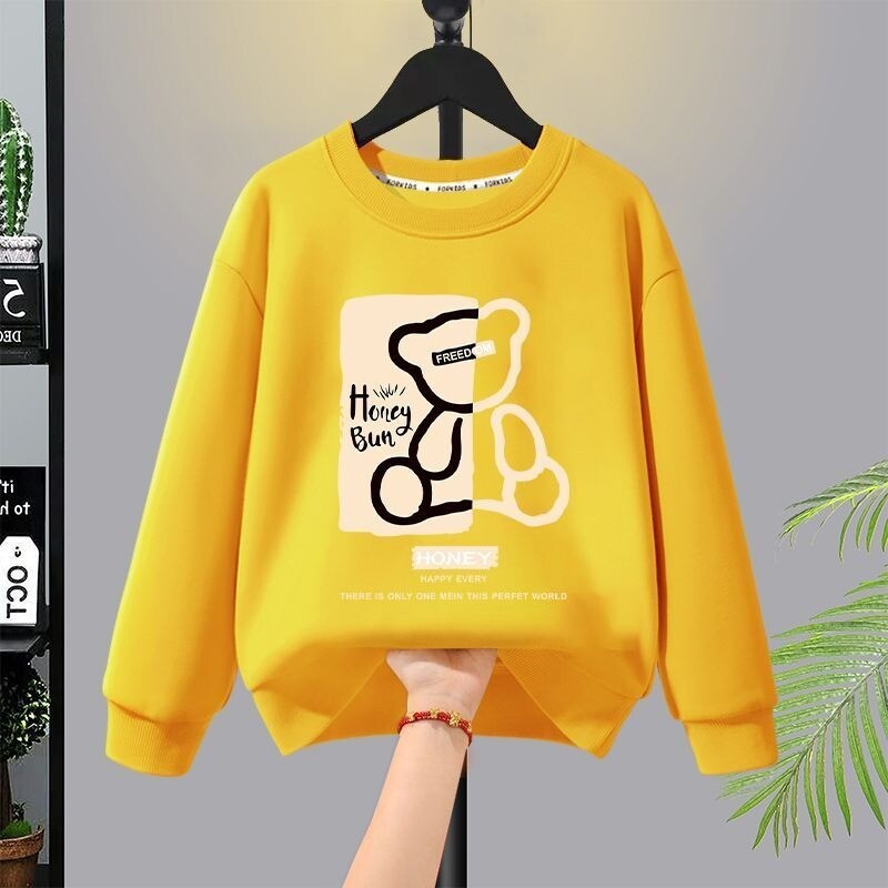 Rudens mazulis meitene zēns drēbju komplekts bērniem karikatūra lācis apdrukāts džemperis tops un bikses dibens divdaļīgs uzvalks kokvilnas treniņtērps